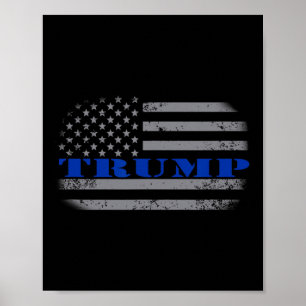 Póster Camiseta de bandera americana política pro Trump -