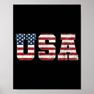 Póster Camiseta de bandera estadounidense patriótica para