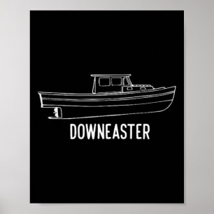 Póster Camiseta de barco de pesca de langosta Downeaster