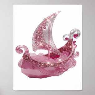 Póster Camiseta de barco de vela con CRISTAL SWAROVSKI pl