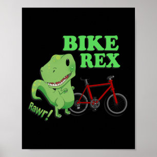 Póster Camiseta de bicicleta de montaña de dinosaurio T-r