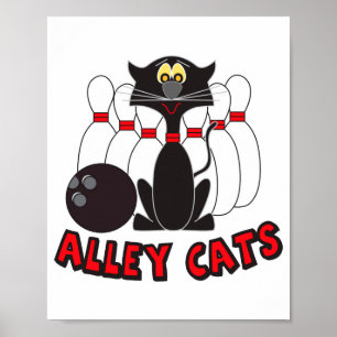 Póster Camiseta de bolos Alley Cats