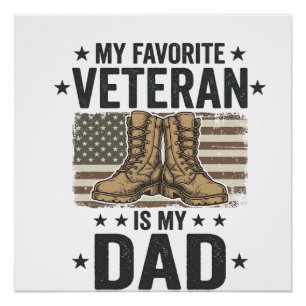 Póster Camiseta de Botas de Combate Patrióticas para Papá