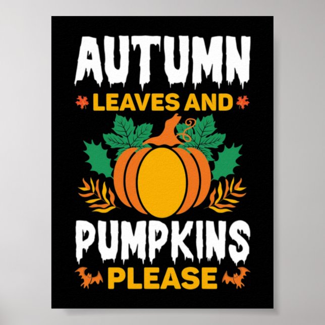 Póster Camiseta de calabaza de otoño, camiseta de otoño d (Frente)