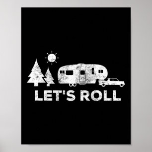 Póster Camiseta de camping con remolque de quinta rueda R