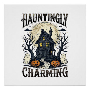 Póster Camiseta de Casa Embrujada Vintage Halloween Cotta