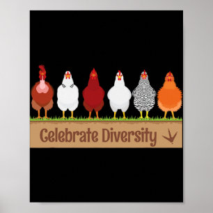 Póster Camiseta de Celebrar la Diversidad para Amantes de