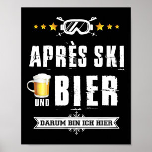 Póster Camiseta de cerveza de fiesta después de esquí de