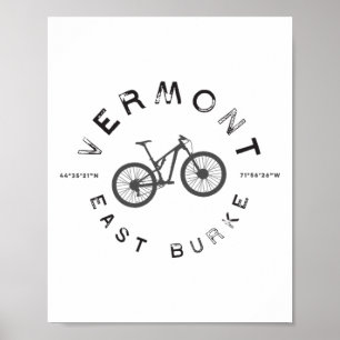 Póster Camiseta de Ciclismo de Montaña East Burke Vermont