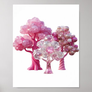 Póster Camiseta de cita de árboles de DIAMANTE ROSA plate