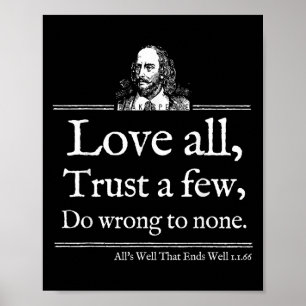 Póster Camiseta de cita de Shakespeare de amor todo Teatr