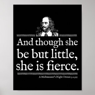 Póster Camiseta de cita de Shakespeare Ella es feroz Teat