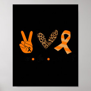 Póster Camiseta de Conciencia de Esclerosis Múltiple Paz