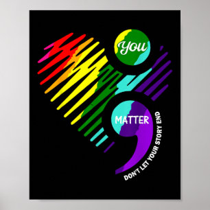 Póster Camiseta de Conciencia de Salud Mental de Punto y 