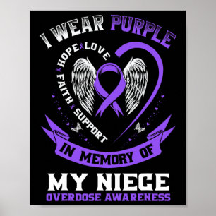 Póster Camiseta de Conciencia de Sobredosis en Memoria de