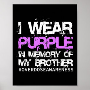 Póster Camiseta de Conciencia de Sobredosis Llevo Morado