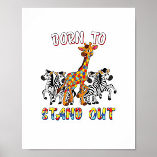 Póster Camiseta de Conciencia del Autismo Niños Nacidos P