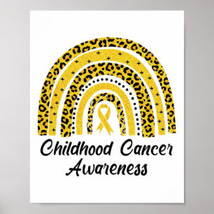 Póster Camiseta de Conciencia del Cáncer Infantil Leopard