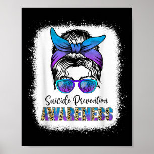 Póster Camiseta de Conciencia del Suicidio Pelo en Moño D