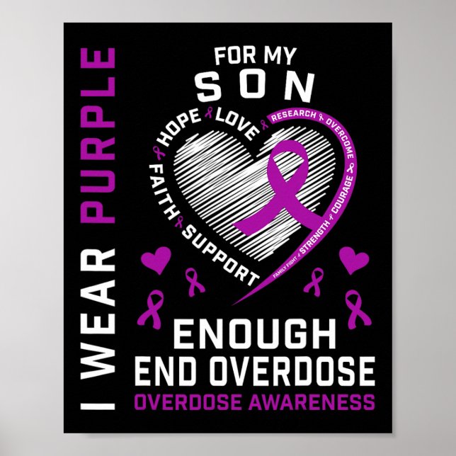 Póster Camiseta de Conciencia Fin de Sobredosis Suficient (Frente)