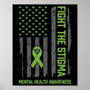 Póster Camiseta de Conciencia sobre Salud Mental Lucha co