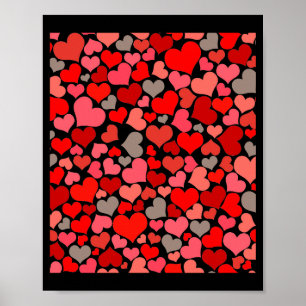 Póster Camiseta de corazón de día de San Valentín amor mu