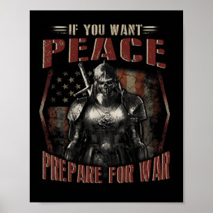 Póster Camiseta de cráneo Si Quieres Paz Prepara Para La