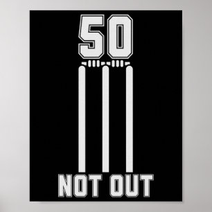 Póster Camiseta de cricket 50 no eliminados 50 carreras c