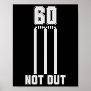 Póster Camiseta de cricket 60 no fuera 60 carreras cricke