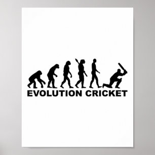 Póster Camiseta de cricket de la evolución del hombre