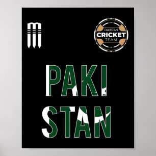 Póster Camiseta de cricket de Pakistán para fans nacional