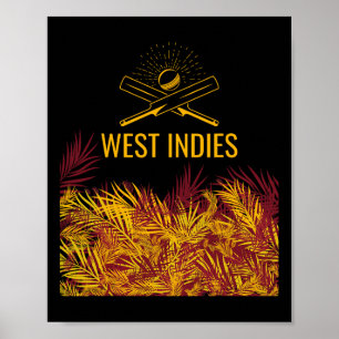 Póster Camiseta de cricket marrón de Windies Cricket del 
