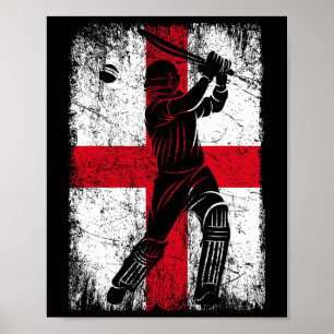 Póster Camiseta de críquet de la bandera de Inglaterra fa