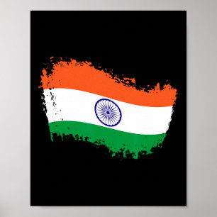 Póster Camiseta de críquet de la India Bandera de críquet