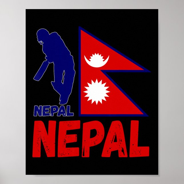 Póster Camiseta de críquet de Nepal 1  (Frente)