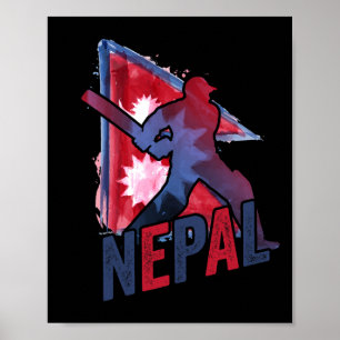 Póster Camiseta de críquet de Nepal partidario de la band