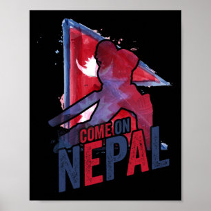 Póster Camiseta de críquet de Nepal partidario de la band