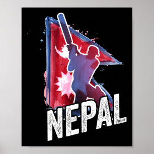 Póster Camiseta de críquet de Nepal partidario de la band