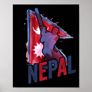Póster Camiseta de críquet de Nepal partidario de la band