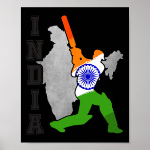 Póster Camiseta de críquet indio Amante del equipo de crí