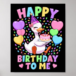 Póster Camiseta de cumpleaños de niña tonta feliz cumplea