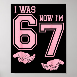 Póster Camiseta de cumpleaños de seis siete meme de 7 año