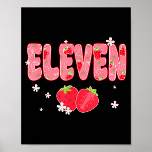 Póster Camiseta de cumpleaños dulce de fresa para niña de