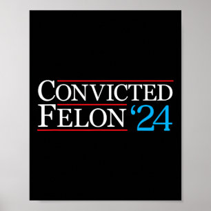Póster Camiseta de delincuente condenado divertida políti
