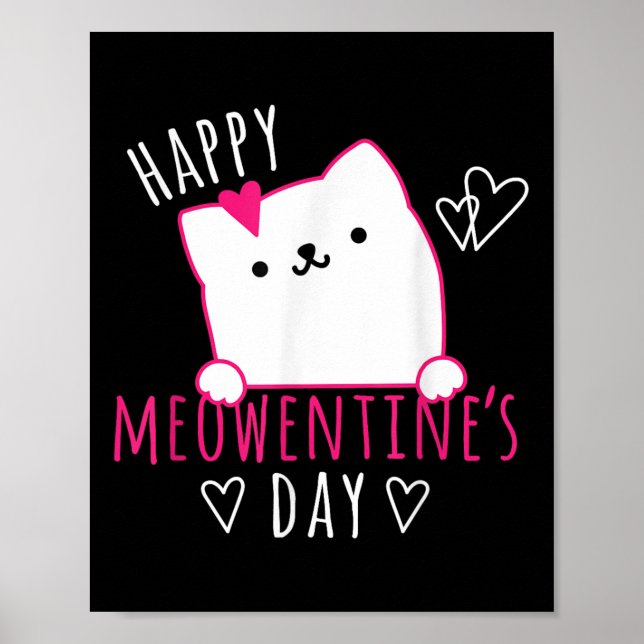 Póster Camiseta De Día de San Valentín De Gato Para Chica (Frente)