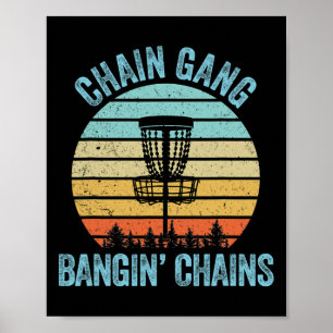 Póster Camiseta de Disc Golf Divertida Cadena Regalo Retr
