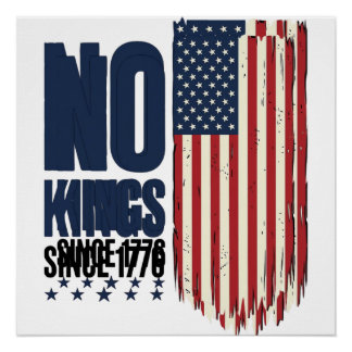 Póster Camiseta de diseño de bandera patriótica sin reyes