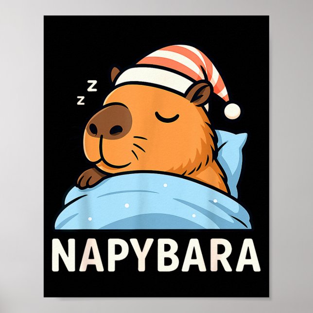 Póster Camiseta de dormir Sleeng Capybara Napybara Pijama (Frente)