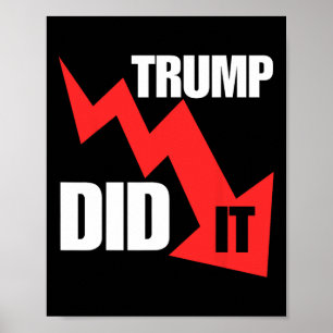 Póster Camiseta De Economía De Acciones Divertidas Él Lo 