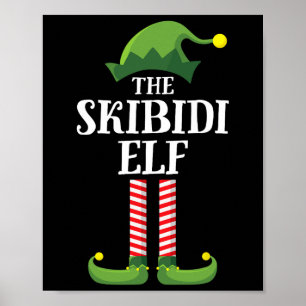 Póster Camiseta de elfo Skibidi para grupos familiares di